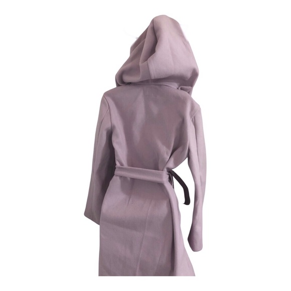 Haute monde lilac light purple oversized hood belted coat size large brand new - Picture 3 of 12